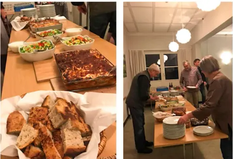 Buffet ved Ni-gruppens fællesspisning på skolen